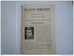 Belgique 1927 Librairie Olyff Hasselt Bulletin Trimestriel Nouveautés Et Réimpressions 20 Pages Form 11,5 X 17,2 Cm - Stamperia & Cartoleria