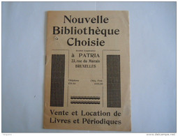 Belgique 1929 Patria Nouvelle Bibliothèque Choisie Vente Et Location De Livres.. Réglement 16 Pages Form 13,3 X 18,7 Cm - Imprimerie & Papeterie