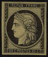Neuf Avec Charnière N° 3f, 20c Noir Sur Jaune, Réimpression, T.B. - Unclassified