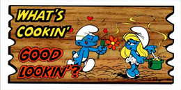 Petite Carte Bande Dessinée Schtroumpf Schtroumpfs Peyo 1982 Smurf Super Cards N°32 Schtroumpfette Love Amore Superbe.E - Advertentie