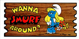 Petite Carte Bande Dessinée Schtroumpf Schtroumpfs Peyo 1982 Smurf Super Cards N°36 Schtroumpfette Fleur Flower Sup.Etat - Advertentie