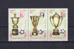 Egypt/Egypte 1987 - National Football Team Championship Victory - Strip Of 3 Stamps - Complete Set - MNH** - Lettres & Documents