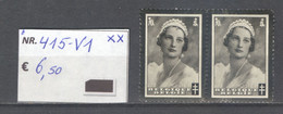België Nr 415-V1 XX Cote €6,50 Perfect - 1931-1960