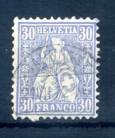 1867-78 SVIZZERA N.46 USATO 30c. Oltremare - Used Stamps