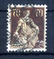 1908 SVIZZERA N.125 USATO Helvetia Seduta 70c. Bruno E Giallo - Used Stamps