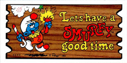 Petite Carte Bande Dessinée Schtroumpf Schtroumpfs Peyo 1982 Smurf Super Cards N°51 Schtroumpf Farceur Clown Sup.Etat - Objets Publicitaires