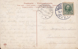 Denmark PPC Girl Brotype Ia KJØBENHAVN S.K.?. 28.4.1910 To Brotype Ic SKOVLUNDE (SCARCE Cds.) (2 Scans) - Covers & Documents