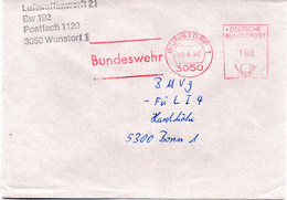 (FC-11) BRD AFS "BUNDESWEHR 3050 WUNSTORF" DEUTSCHE BUNDESPOST 100(Pf)  1.4.1992 WUNSTORF 1 - Machine Stamps (ATM)