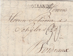 LETTRE. 19 DEC 1788. BRAUNSCHWEIG. GEORG WILHELM HINCKE. D'HOLLANDE POUR BORDEAUX. TAXE 30 - ....-1700: Precursors