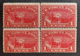 Etats-Unis 1912 Timbres Pour Colis Postaux N°1 En Bloc De 4 (2* Et 2**)TB Cote 30€ - Unused Stamps