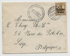 BELGIQUE - COB OC 15 BERTRIX + GEPRUFT BERTRIX SUR LETTRE, 1916 - Armée Allemande