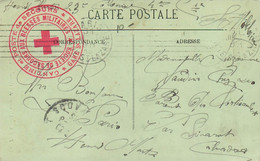 CARTE POSTALE  Cachet " CROIX ROUGE Sociéte De Secours Aux Bléssés Militaires " - Brieven En Documenten