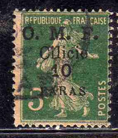 FRENCH CILICIE CILICIA FRANCAISE 1920 O.M.F. SURCHARGED SEMEUSE OMF 10pa On CENT. 5c USED USATO OBLITERE' - Usati