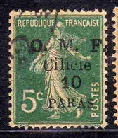 FRENCH CILICIE CILICIA FRANCAISE 1920 O.M.F. SURCHARGED SEMEUSE OMF 10pa On CENT. 5c USED USATO OBLITERE' - Used Stamps