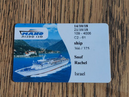 ISRAEL-MANO Sapanot-boat-(109-4006)-(id:366/375)-(SNOF RACHEL)-14/10/18---21/10/18-(room-C2-61)-good Card - Barcos