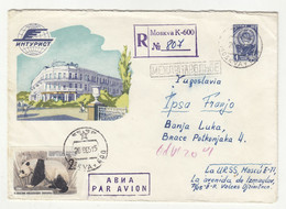 Inturist Illustrated Postal Stationery Letter Cover Posted Registered 1965 Moscow To Banja Luka B220720 - 1950-59