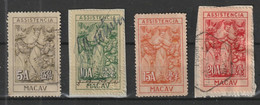 Macau Macao 1940 Charity Tax Stamp ASSISTENCIA Short Set Hong Kong Issue. Mint & Used. 15a Mint W/some Creases - Used Stamps