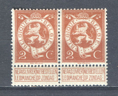 België Nr 109-V2 X Cote €7,50 Perfect - 1901-1930