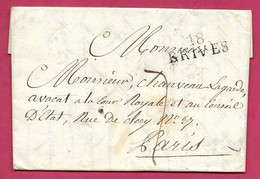 Corrèze-Lettre Avec Marque 18 BRIVES (32x12)- Pour Paris - 1801-1848: Precursors XIX