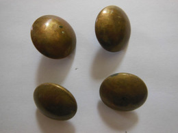 Lot De 4 Boutons Militaires Dorés Cuivre 25mm Sans Marque - Boutons