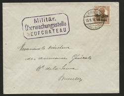 BELGIQUE - COB OC 15 LEGLISE + CENSURE NEUFCHATEAU SUR LETTRE, 1916 - Armée Allemande