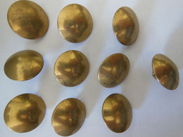 Lot De 10 Boutons Militaires Dorés 25mm B.V.C. - Boutons