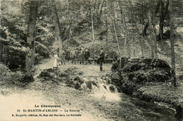 St Martin D'ablois * Vue Sur La Source * Villageois - Autres & Non Classés