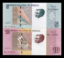 Angola Set 5 10 Kwanzas 2012 (2017) Pick 151A 151B SC UNC - Angola