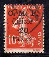 FRENCH CILICIE CILICIA FRANCAISE 1920 O.M.F. SURCHARGED SEMEUSE OMF 20pa On CENT. 10c USED USATO OBLITERE' - Usati