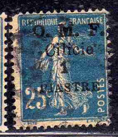 FRENCH CILICIE CILICIA FRANCAISE 1920 O.M.F. SURCHARGED SEMEUSE OMF 1pi On CENT. 25c USED USATO OBLITERE' - Used Stamps