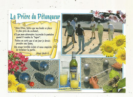 Cp, Sports, Pétanque,LA PRIERE DU PETANQUEUR , Pastis, Vierge - Boule/Pétanque