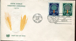 72311 UNO ONU New York, FDC 1960 Fifth World Forestry Congress 1960 - Cartas