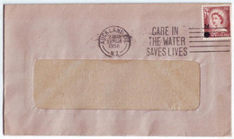 NZS14501 New Zealand 1958 QEII Window Cover Surcharged 2d On 1 1/2p With Slogan Care In The Water - Brieven En Documenten