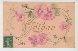 PRÉNOMS - Jolie Carte Fantaisie Gaufrée Fleurs Pensées Prénom HELENE (embossed Postcard) - Prénoms