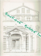 2 PLANS DESSIN 1895 PARIS 14° GYMNASE MUNICIPAL 10 RUE HUYGHENS ARCHITECTE AUBURTIN - Paris