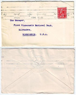 NZS14415 New Zealand 1930 Cover Franking KGV 1d Admiral Waipukurau To USA - Cartas & Documentos