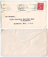 NZS14417 New Zealand 1930 Cover Franking KGV 1d Admiral With Slogan / Palmerston North To USA - Briefe U. Dokumente