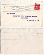 NZS14420 New Zealand 1930 Cover Franking KGV 1d Admiral Hastings To USA - Storia Postale