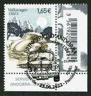 ANDORRA ANDORRE (2022) Volkswagen 1303 S Beetle, Coccinelle, Escarabajo, Käfer, Douane, Duana - First Day / Premier Jour - Usados