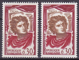 FR7269 - FRANCE – 1961 – TALMA - VARIETIES - Y&T # 1302 – 1302a MNH 11,30 € - Unused Stamps