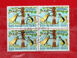 SAN MARINO ° 1982 - CASSA Di RISPARMIO . Unif.1088. QUARTINA.  Usati - Used Stamps