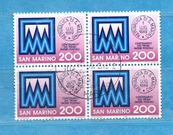 SAN MARINO ° 1982 - PRIMI INTERI POSTALI . Unif.1089. QUARTINA.  Usati - Usati