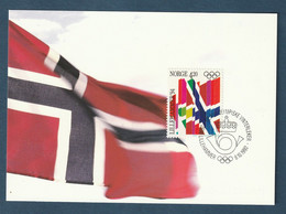 ⭐ Norvège - FDC - Carte Maximum - Jeux Olympiques 1994 - Olympiske Vinterleker Lillehammer - 1992 ⭐ - Cartes-maximum (CM)