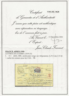WW2 1945 EFM Télégramme Avec Oblitération US APO 17 611 25F CHENONCEAUX Censure PASSED EXAMINER US ARMY Avec Certificat - Seconda Guerra Mondiale