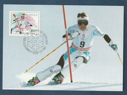 ⭐ Norvège - FDC - Carte Maximum - Jeux Olympiques 1994 - Finn Chr Jagge - 1993 ⭐ - Maximumkaarten