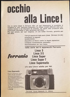 1963 - Macchina Fotografica LINCE Ferrania - 1 Pagina Pubblicità Cm. 13 X 18 - Fotoapparate