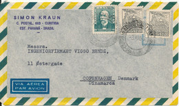 Brazil Air Mail Cover Sent To Denmark 3-12-1955 - Aéreo