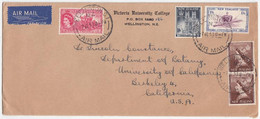 NZS14508 New Zealand 1953 P.T.P.O. Airmail Cover Franking Coronation Set Addressed USA - Briefe U. Dokumente
