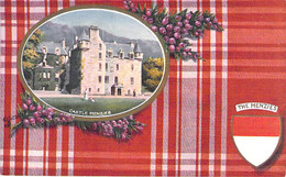 UK - SCOTLAND Perthshire Near ABERFELDY  : THE MENZIES Castle Menzies - CPA Illustration - Blason Armoiries Héraldique - Perthshire