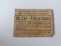 Billet, Belgique. 10 Centimes. Ville De Caudry - Other